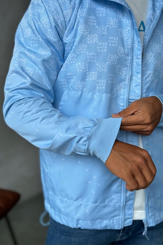 Ветровка голубого цвета Louis Vuitton Damier Spread Windbreaker