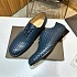 Мужские кожаные ботинки Bottega Veneta Intrecciato - Navy