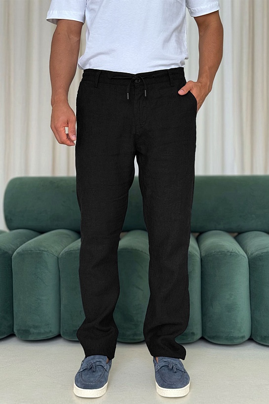 Льняные брюки чёрного цвета Loro Piana