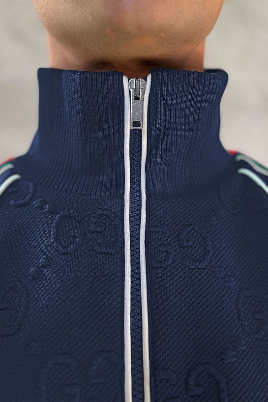 Тёмно-синий спортивный костюм Gucci GG jacquard