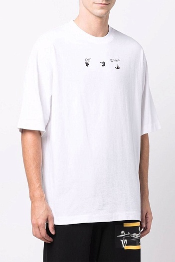 Белая оверсайз футболка Off-White Arrows   