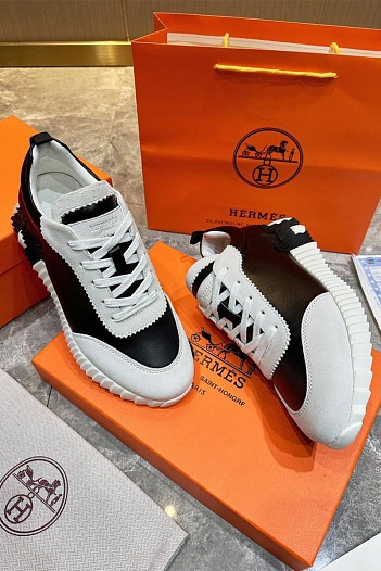 Мужские кроссовки Hermes Bouncing - White / Black   