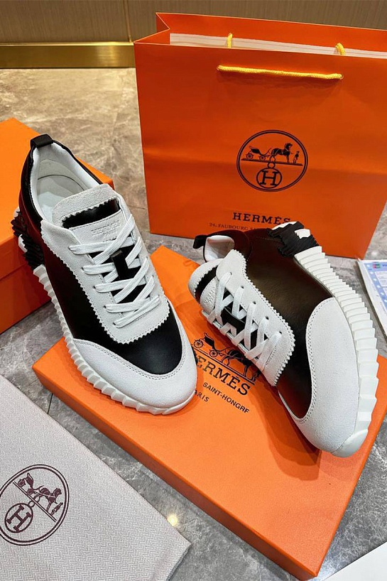 Мужские кроссовки Hermes Bouncing - White / Black