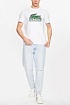 Мужская белая футболка Lacoste crocodile print