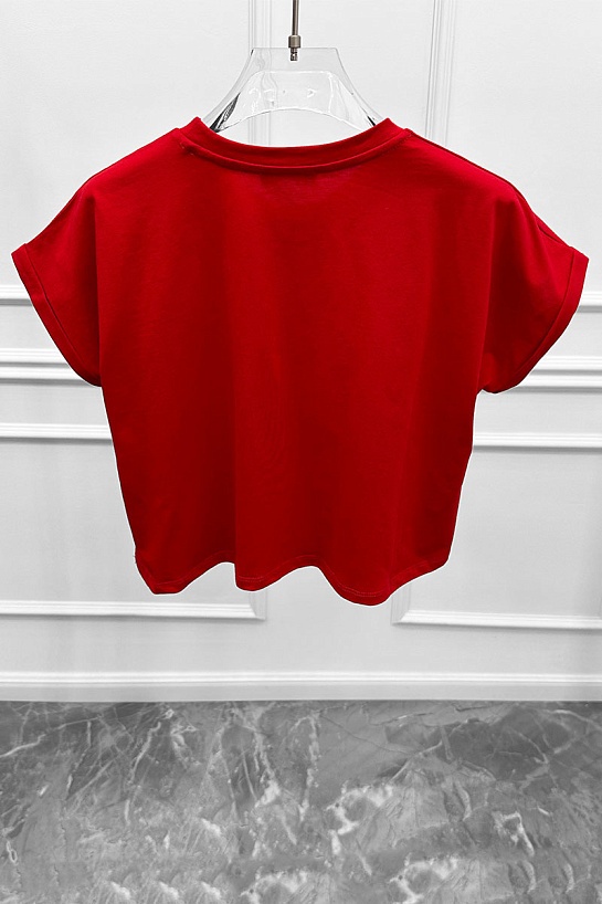 Женская футболка Balmain Paris - Red