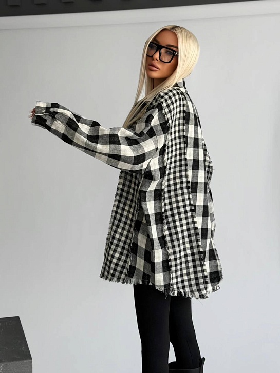 Женская рубашка в клетку Chrome Hearts premium