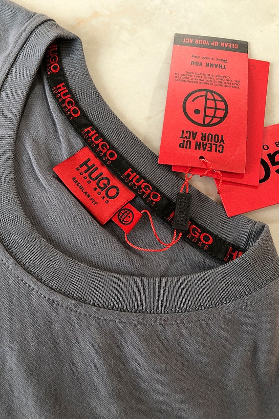 Мужская серая футболка Hugo Boss