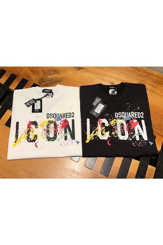 Мужской белый свитшот Dsquared2 "ICON" logo-print
