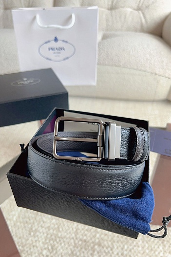 Двусторонний кожаный ремень Prada premium   