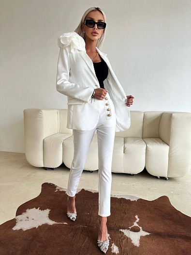 Белые женские брюки Balmain   