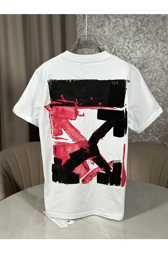 Белая оверсайз футболка Off-White Acrylic Arrow