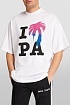 Мужская белая футболка Palm Angels I LOVE PA