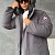 Серый пуховик Canada Goose Sanford logo-patch