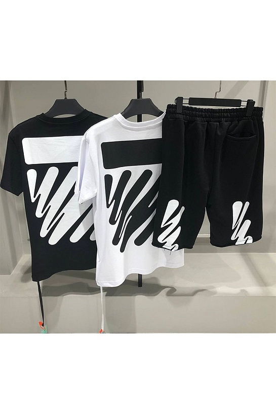 Мужские шорты Off-White Wave Diag print - Black