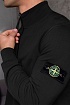 Мужская чёрная кофта с патчем на плече Stone Island Zip Neck