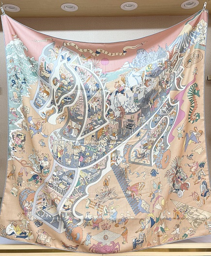 Платок Hermes Academia Hippica premium 140x140 см   