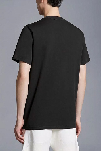 Мужская чёрная футболка Moncler Dragon patch   