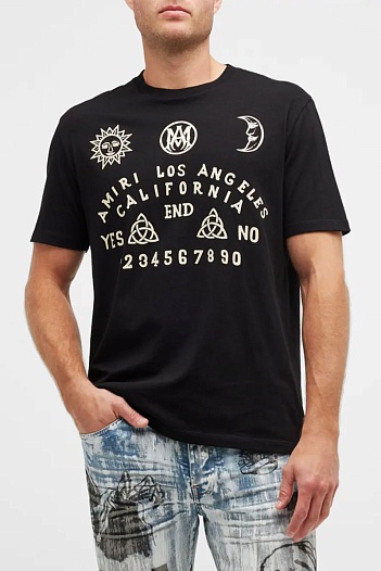 Чёрная оверсайз футболка Amiri Ouija Board   