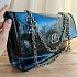 Кожаная сумка Balenciaga Monaco Chain 30x21 см - Silver