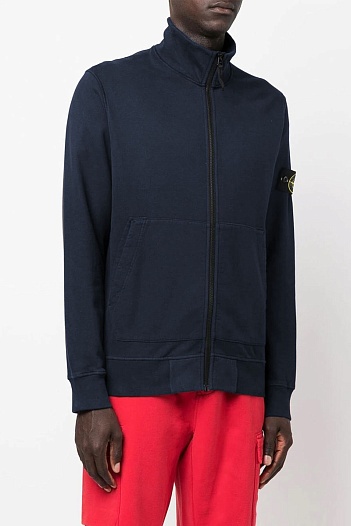 Кофта тёмно-синего цвета Stone Island Zip-Up Compass-patch   