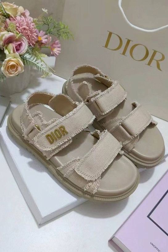 Женские сандалии Dior Dioract бежевого цвета