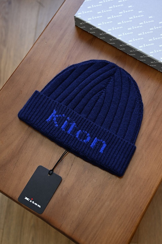 Кашемировая шапка Kiton premium - Royal Blue