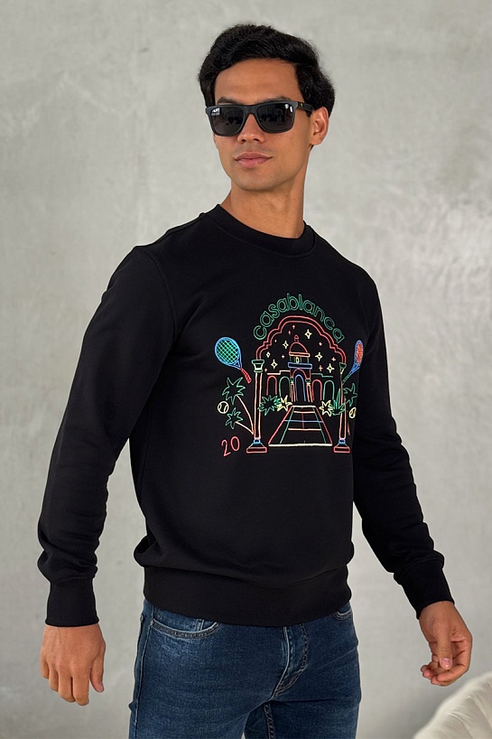 Чёрный свитшот Casablanca Rainbow Crayon Temple