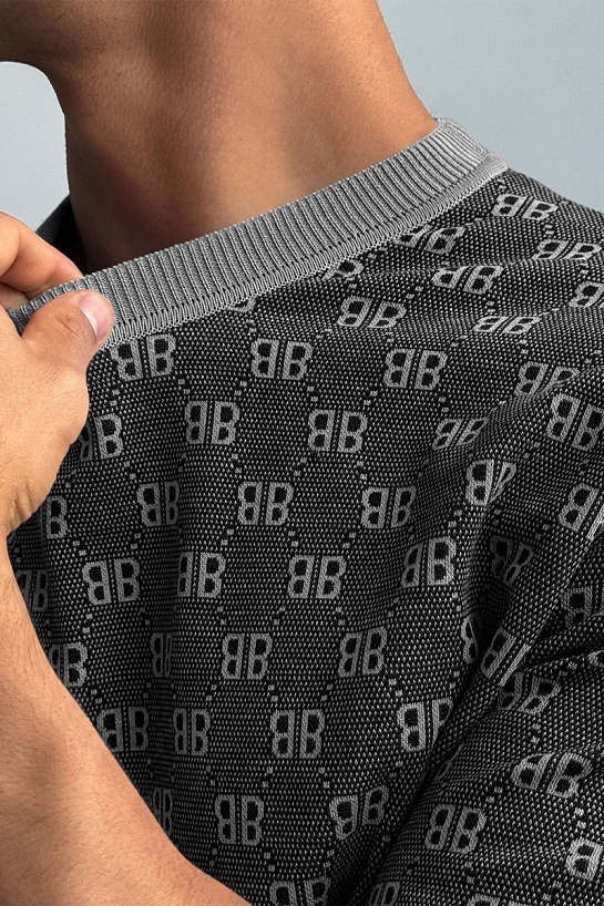 Тёмно-серая оверсайз футболка Balenciaga