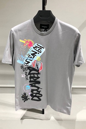 Мужская серая футболка Dsquared2   