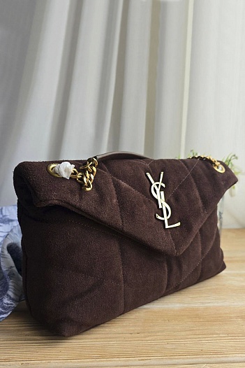 Замшевая сумка Yves Saint Laurent Lou Puffer 30x19 см   