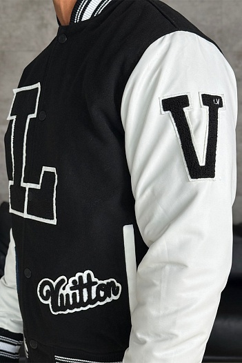 Мужской чёрный бомбер Louis Vuitton Baseball multi-patch   