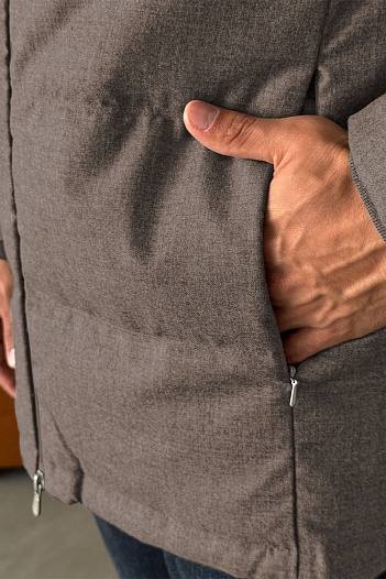 Мужской пуховик Brunello Cucinelli Premium - Brown   