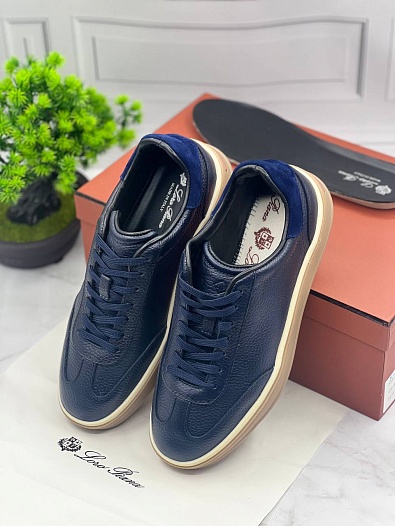 Кожаные кроссовки Loro Piana Tennis Walk - Navy   
