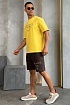 Жёлтая оверсайз футболка Prada Milano logo