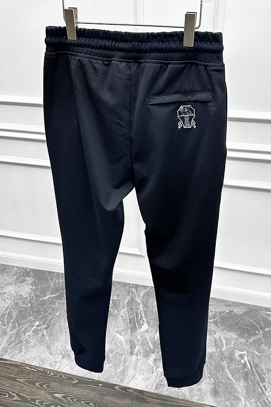Спортивные штаны Brunello Cucinelli logo-embroidered - Navy