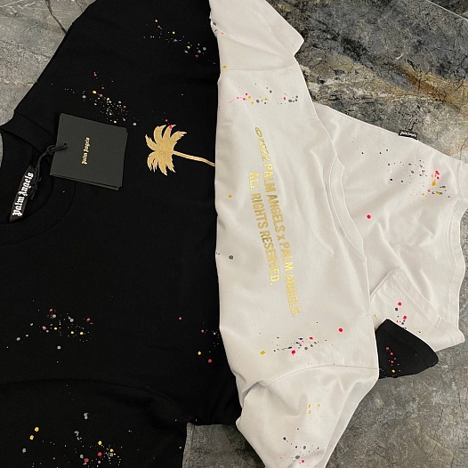 Оверсайз футболка Palm Angels paint splatter - White   