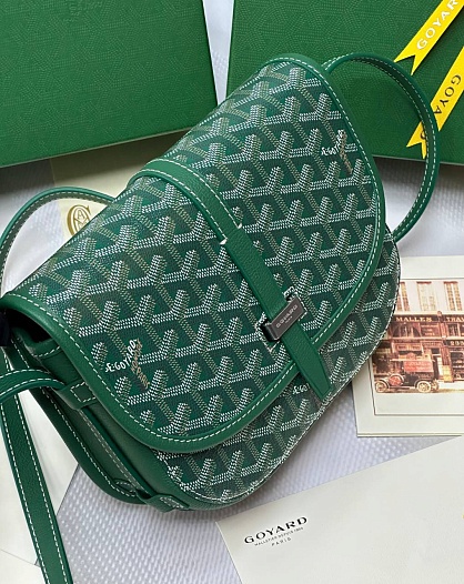 Кожаная сумка Goyard Belvedere Messenger PM premium 22x17x6 см    