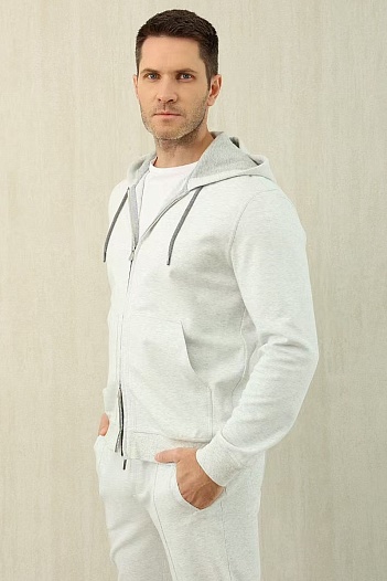 Кофта на молнии Brunello Cucinelli Premium - Light Grey   