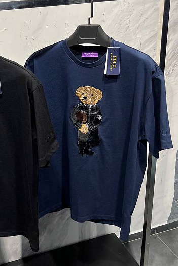 Мужская тёмно-синяя футболка Polo Ralph Lauren "Bear"   