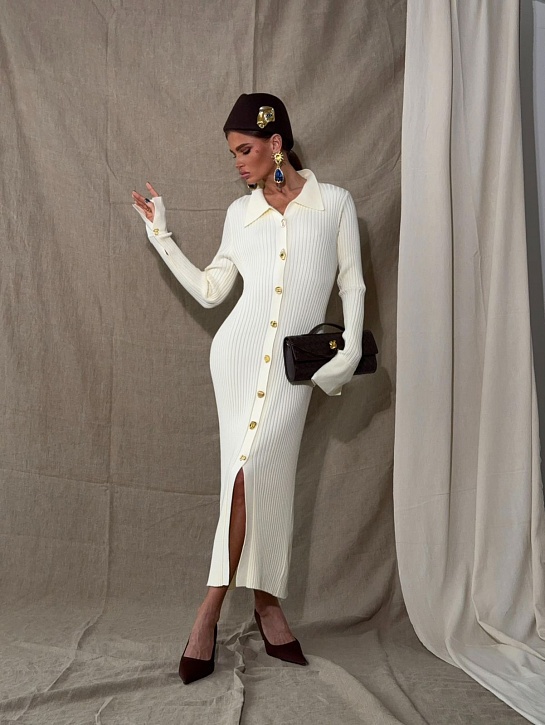 Женское трикотажное платье Schiaparelli белого цвета