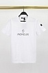 Мужская белая футболка Moncler logo-patch