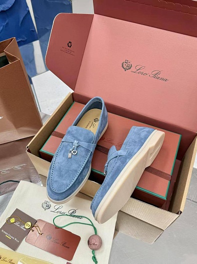Женские замшевые лоферы Loro Piana Summer Charms Walk premium   