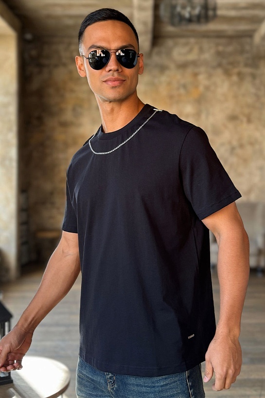 Чёрная оверсайз футболка Givenchy Chain