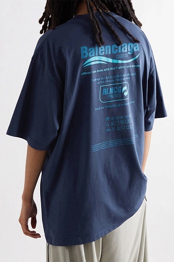 Оверсайз футболка Balenciaga Recycle - Blue   