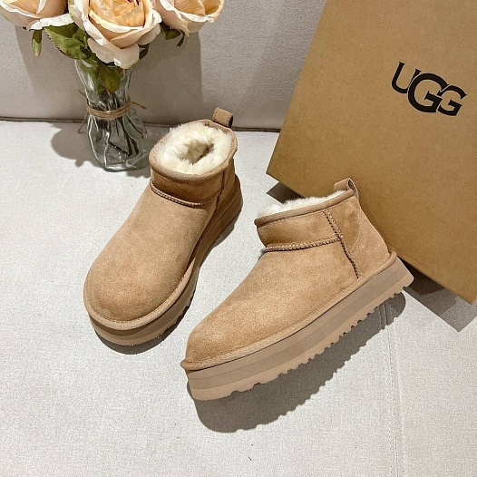 Женские ботинки UGG Classic Ultra Mini Platform - Chestnut   