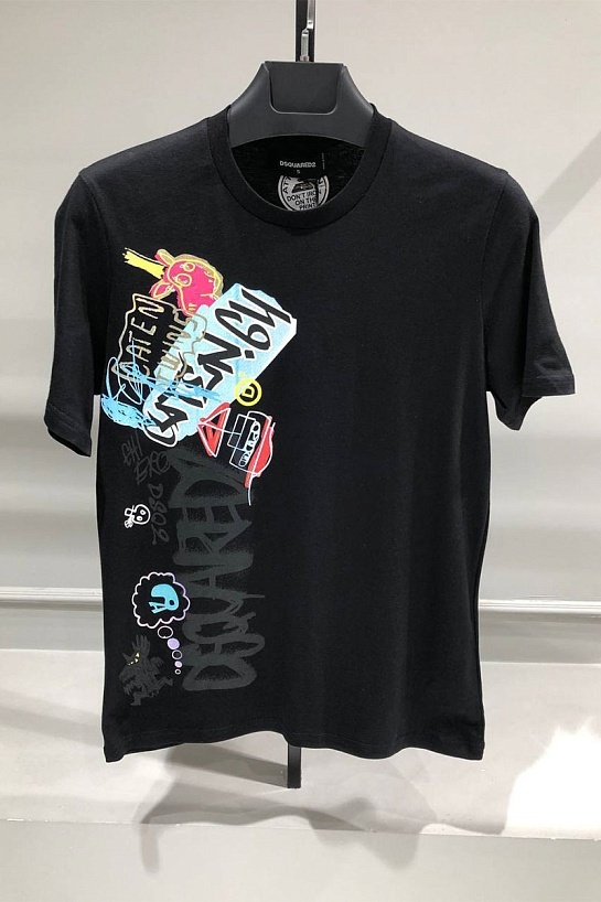 Мужская чёрная футболка Dsquared2