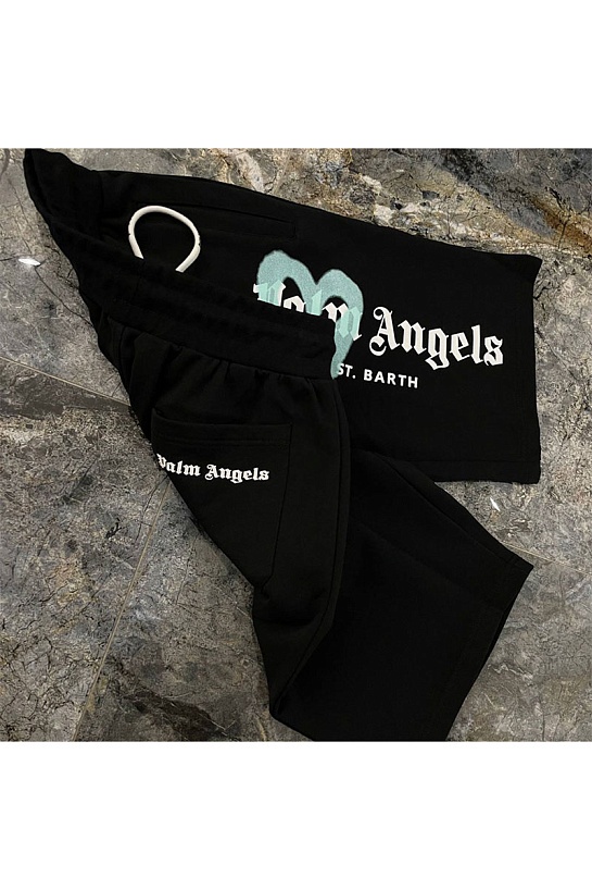 Мужские шорты Palm Angels Heart Sprayed St. Barth - Black