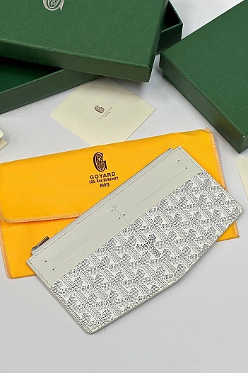 Кожаный кошелек Goyard Insert Louise Premium 21x11см - White   