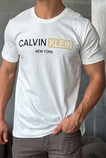 Мужская белая футболка Calvin Klein New York   