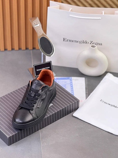 Мужские кожаные кроссовки Ermenegildo Zegna   